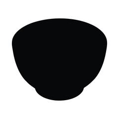 Leinwandbilder - Minimalist black shape illustrating a bowl or vessel against a clean white background