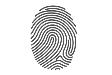 Poster - Fingerprint graphic representing security, access, identification, and data protection with transparent background