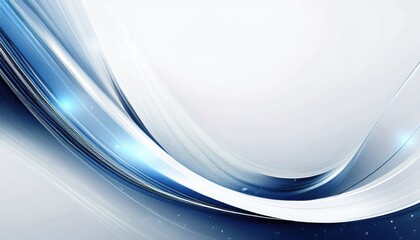 Leinwandbilder - sleek blue and white abstract wave with light streaks and glowing accents on smooth gradient background for tech branding, web design, or corporate visual identity

