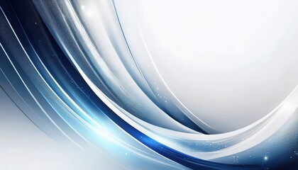 Leinwandbilder - sleek blue and white abstract wave with light streaks and glowing accents on smooth gradient background for tech branding, web design, or corporate visual identity

