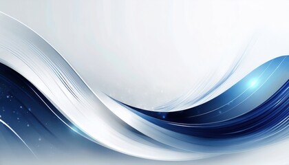Leinwandbilder - sleek blue and white abstract wave with light streaks and glowing accents on smooth gradient background for tech branding, web design, or corporate visual identity

