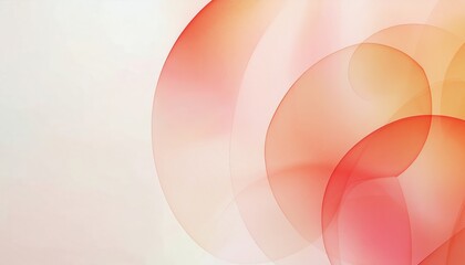 Poster - soft abstract swirl background with flowing red and orange translucent curves on a light gradient backdrop for modern web design, branding, and digital print media

