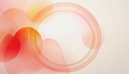 Poster - soft abstract swirl background with flowing red and orange translucent curves on a light gradient backdrop for modern web design, branding, and digital print media

