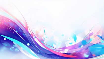 Poster - vibrant abstract wave design with dynamic blue, pink, and purple light streaks on white background for modern web design, tech branding, and digital print media

