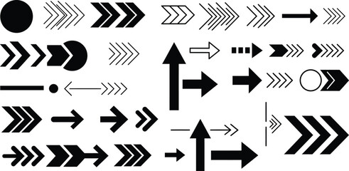 Aufkleber - Diverse Modern Arrow Icon Collection - AI Generative
