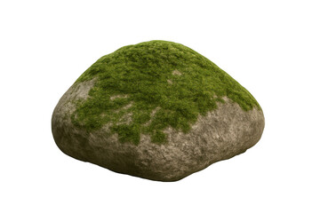 Poster - Photorealistic mossy stone rendering with transparent background, perfect for digital artwork and graphic design compositions