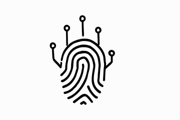 Poster - Abstract handprint with unique finger and thumbprint patterns for security and identification