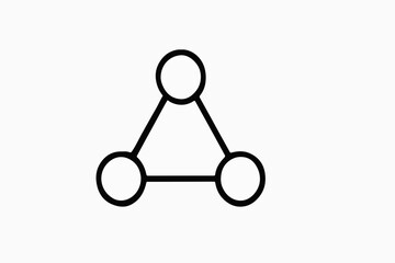 Poster - Simple Network Diagram with Three Nodes Connected in a Triangular Configuration Representing Connectivity Relationships or a Basic Structure on a Clean White Background minimalist illustration