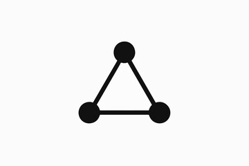 Poster - Minimalist Black Triangle Network Illustration on White Background A Simple Representation of Connection Structure and Interconnectivity for Design and Conceptual Purposes Ideal for Modern Visual