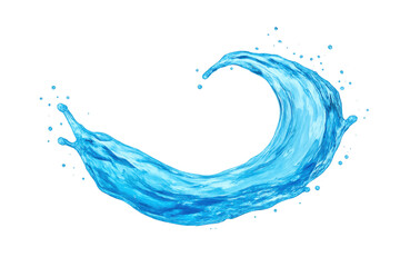 Poster - Blue water wave cresting, arcing dynamically with transparent backdrop, symbolizing pure natural motion and fluid energy