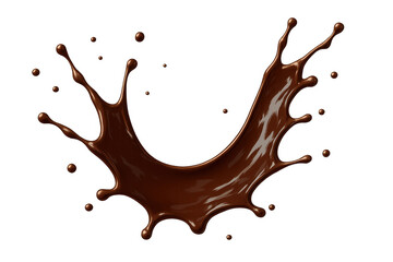 Poster - Chocolate liquid swirling dynamically, forming delicate circular pattern, highlighting rich brown color against clean transparent backdrop