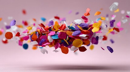 Poster - Colorful explosion of confetti is floating in the air