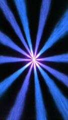 Poster - Light rays radiating outward, generating starburst pattern, transitioning from blue toward purple against dark backdrop