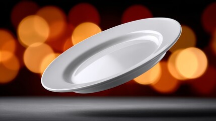 Poster - White plate is floating in the air