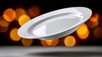 Poster - White plate is floating in the air