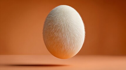 Aufkleber - white egg is floating in the air on a red background