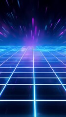 Poster - Futuristic grid neon lights abstract background