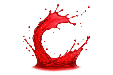 Poster - Dynamic splash of red liquid forming a circle, isolated on a transparent background, perfect for adding a vibrant touch to designs