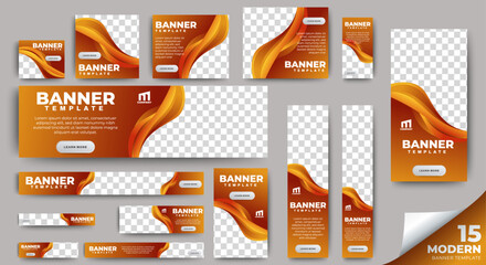Aufkleber - Digital banners ads template design set for website and social media post. Editable. vector