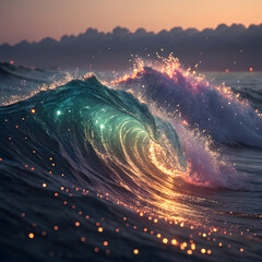 Poster - Shifting digital waves with shimmering particles