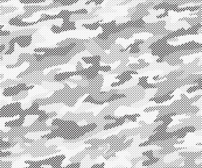 Poster - Abstract halftone background. Military camouflage effect dot seamless pattern texture. Dotted background as design element.