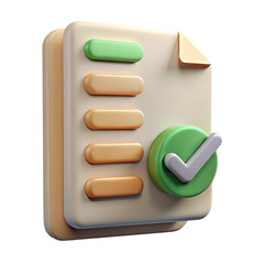Poster - A 3d rendered image depicts a cream coloured document png