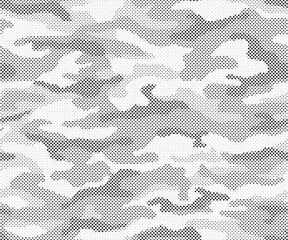 Poster - Abstract halftone background. Military camouflage effect dot seamless pattern texture. Dotted background as design element.