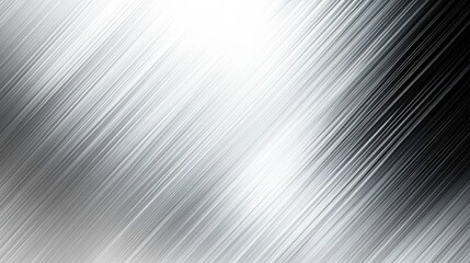 Poster - A close-up image of a brushed metal surface with diagonal lines creating a textured, reflective pattern in shades of silver and black.
