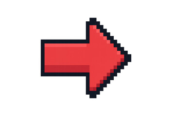 Poster - Pixelated red arrow directing rightward, transparent backdrop suggesting vintage digital interface or gaming navigation element