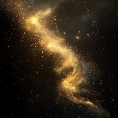 Wall Mural - Metallic Shapes Dissolving into Glowing Dust Trail\ .