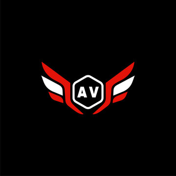 AV Initials Vektor Stok Otomotif Logo Design