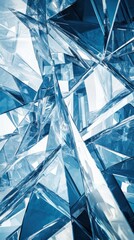 Poster - A Captivating Abstract Composition of Shimmering Blue Glass Fragments, Reflecting and Refracting Light in an Intricate Geometric Pattern
