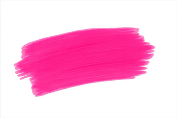 Poster - Vivid pink brush stroke sweeping across transparent background, lending dynamic color accent for graphic design compositions