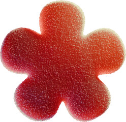 Aufkleber - 3d rendered Flower icon made of sweet candies covered with sugar