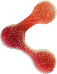 Aufkleber - 3d rendered Share icon made of sweet candies covered with sugar
