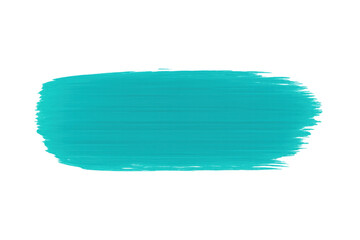 Poster - Turquoise paint brush stroke creating vibrant artistic element, transparent background showcasing graphic design potential
