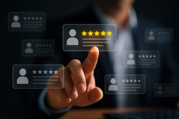 Poster - User engagement with interactive feedback icons highlights the importance reputation and review in business performance