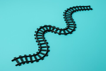 Poster - A winding railway track symbolizes the strategic path and careful planning required to navigate business challenges with precision and clarity