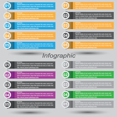 Leinwandbilder - Collection infographics with steps and options, banner  for  business design and website template.