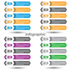 Leinwandbilder - Collection infographics with steps and options, banner  for  business design and website template.