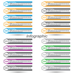 Leinwandbilder - Collection infographics with steps and options, banner  for  business design and website template.