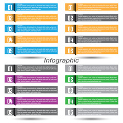Leinwandbilder - Collection infographics with steps and options, banner  for  business design and website template.
