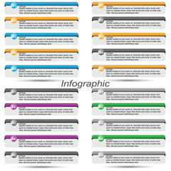 Leinwandbilder - Collection infographics with steps and options, banner  for  business design and website template.