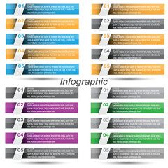 Leinwandbilder - Collection infographics with steps and options, banner  for  business design and website template.