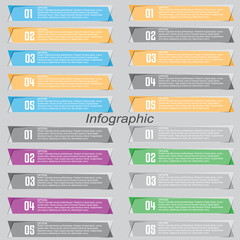 Leinwandbilder - Collection infographics with steps and options, banner  for  business design and website template.