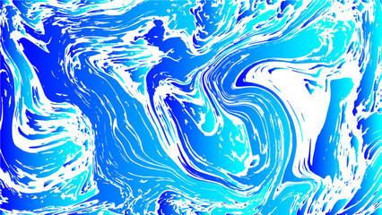 Aufkleber - Abstract vivid background with dynamic fluid swirls and marble-like textures in various shades of blue and cyan. Irregular, flowing patterns that mimic water currents or ink. Deep royal blue to bright
