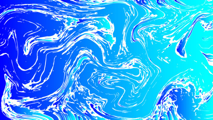 Poster - Abstract vivid background with dynamic fluid swirls and marble-like textures in various shades of blue and cyan. Irregular, flowing patterns that mimic water currents or ink. Deep royal blue to bright