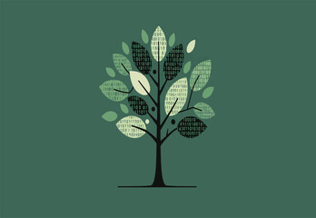 Aufkleber - Abstract Tree Illustration Nature, Growth, and Ecology Design