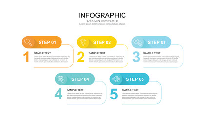 Poster -  Infographic 5 options design elements for your business data. Vector Illustration