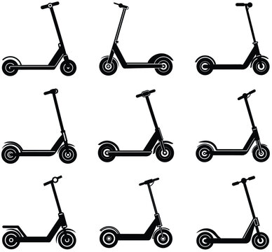eletric scooter vector sihouette